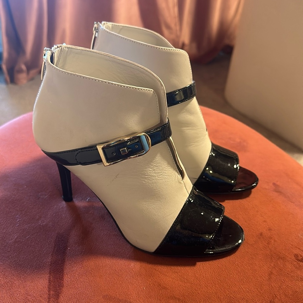 Lightly used ankle boot heels with open toe